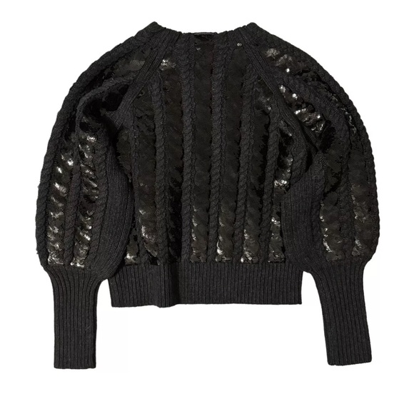 Veronica Beard Women’s Medium Yola Wool Cashmere Sequined Puff sleeve sweater - Picture 7 of 9